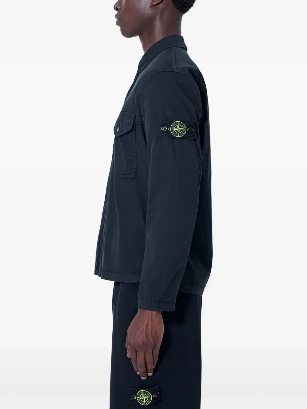 Рубашка на пуговицах с нагрудным карманом Stone Island, черный — фото 2