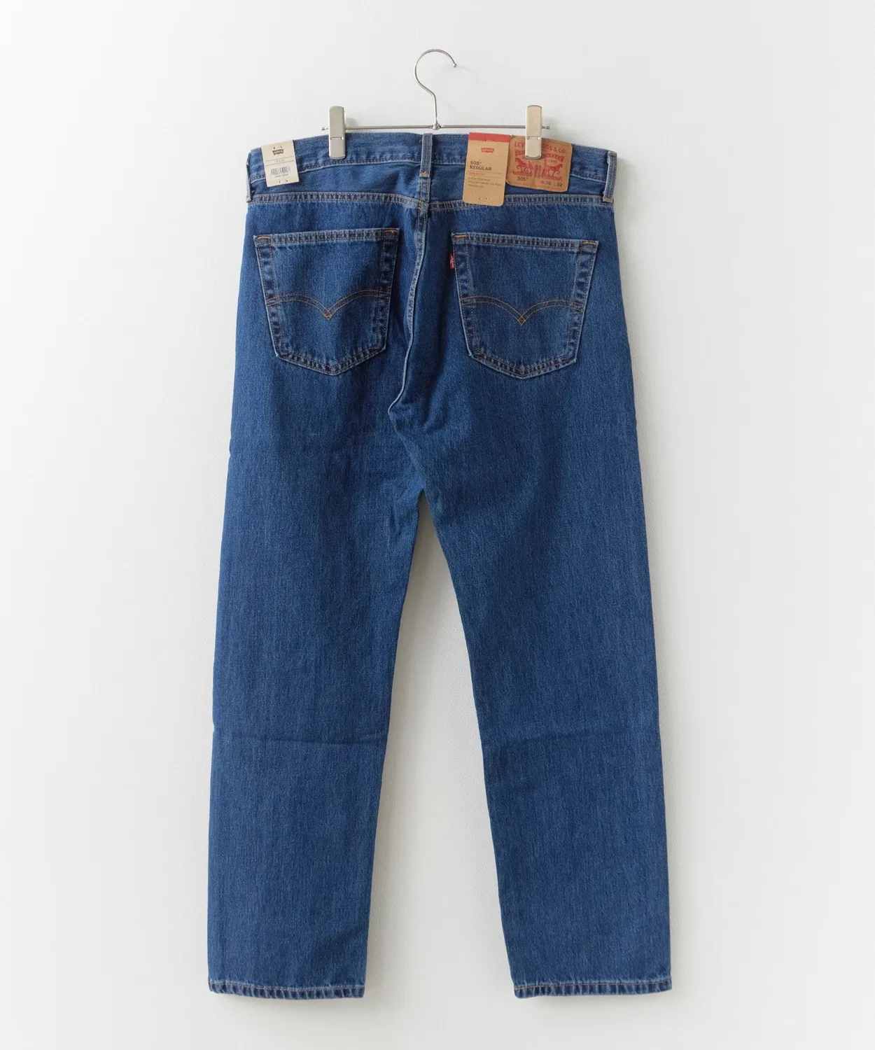 Мужские джинсы классические Levi's 505 Regular Denim Pants, Dark Indigo Blue — фото 2