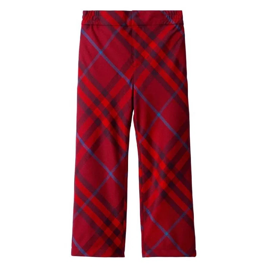 Брюки прямого кроя из шерсти в клетку Kids Rupert Burberry, Crimson Ip Chk
