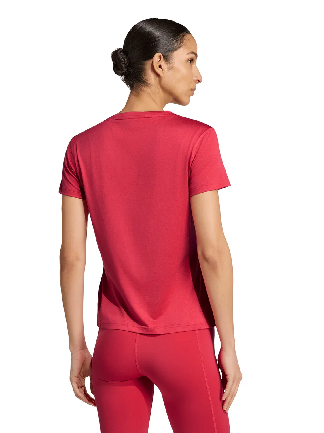 Спортивная футболка Adidas Performance Shirt Essentials малинового цвета — фото 3