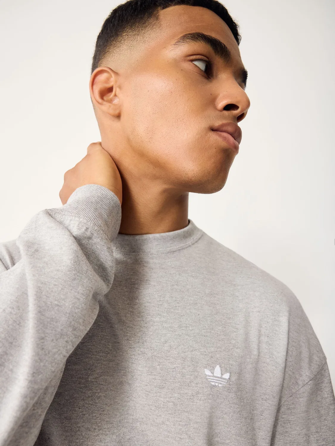 Футболка с длинным рукавом Trefoil Essentials, adidas Originals, серый — фото 4
