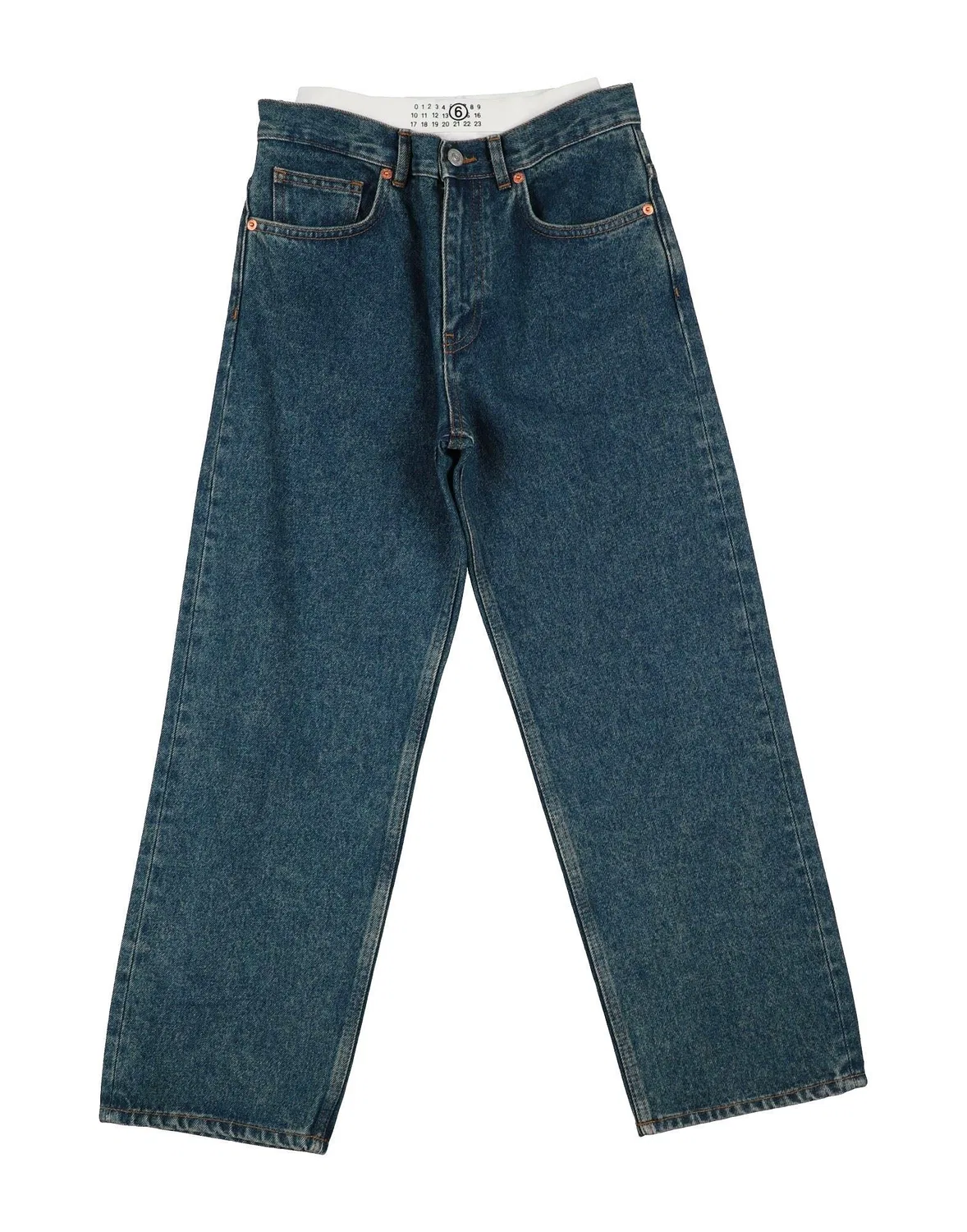 Джинсы с аппликациями MM6 Maison Margiela, синий