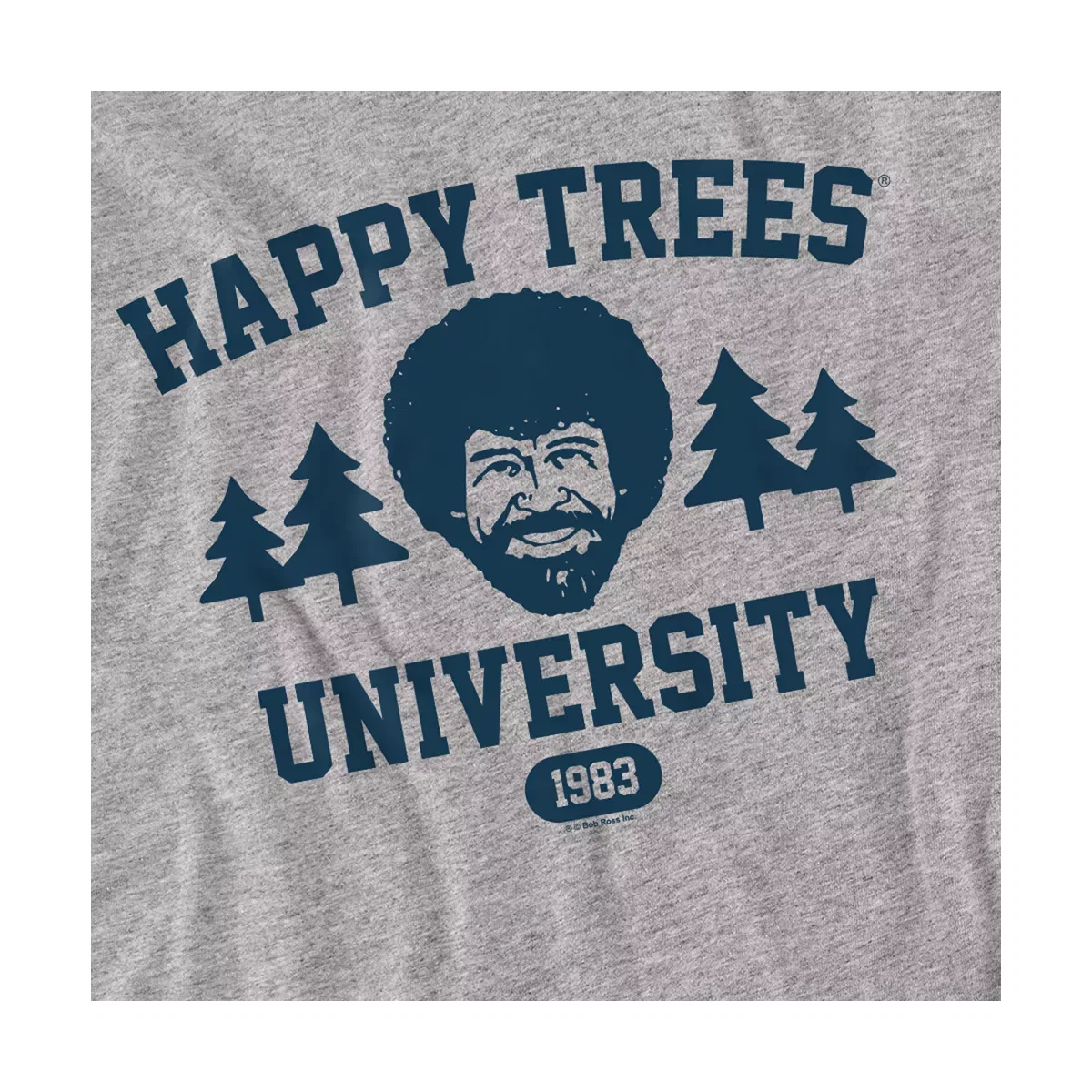 Детская футболка для мальчиков с принтом Bob Ross Happy Trees University LOGOVISION, Athletic Heather — фото 3