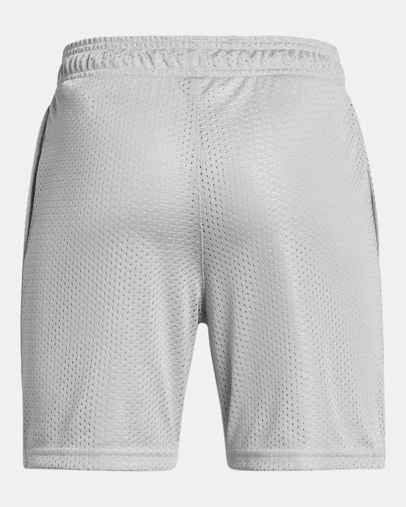 Детские шорты длиной 12 см с дышащей сеткой UA Icon Mesh UnderArmour, Mod Gray/White — фото 2