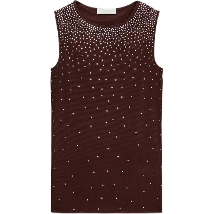 Женский топ-майка без рукавов ZARA, Brown