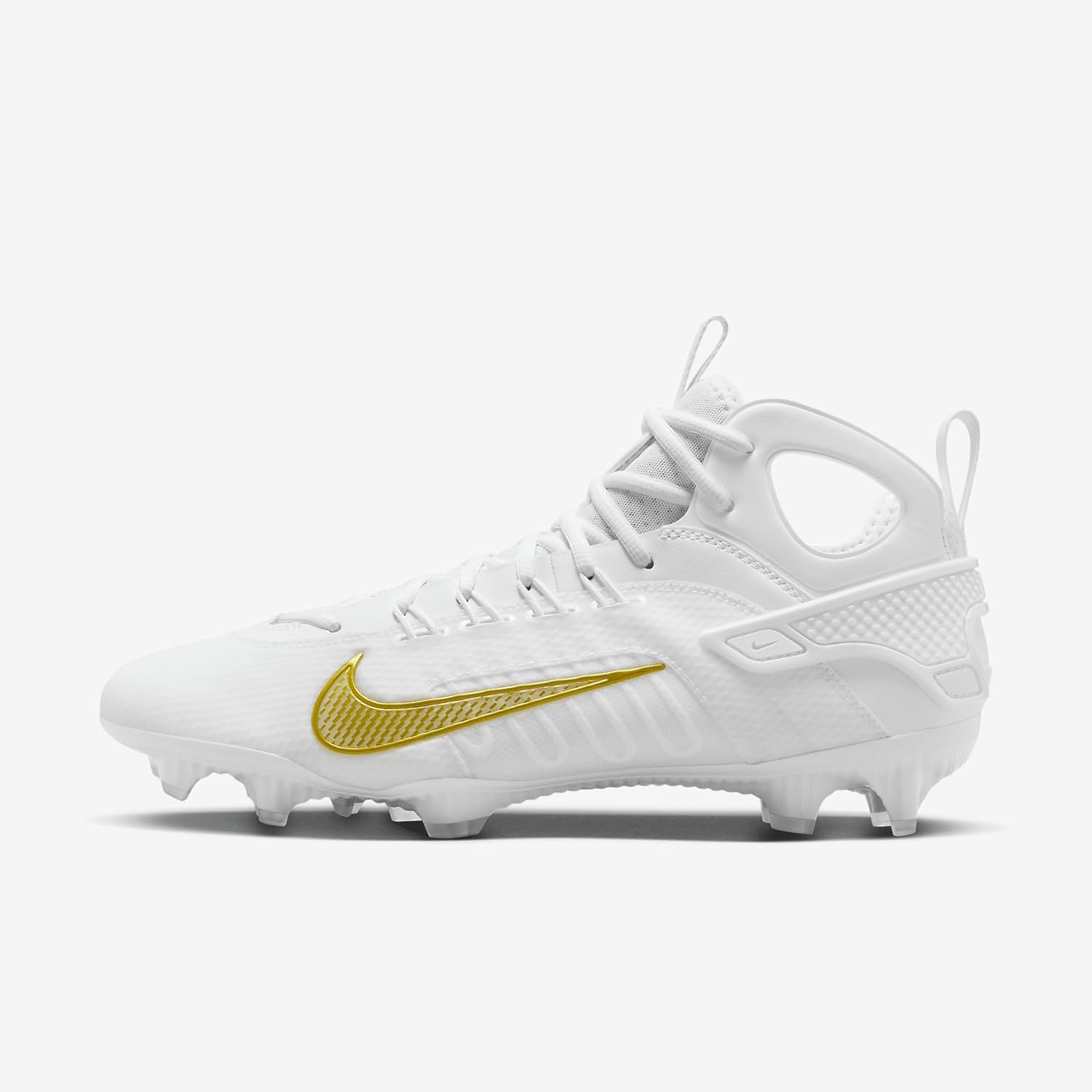 

Бутсы для лакросса Nike Huarache 9 Elite Mid, White/White/Metallic Vivid Gold