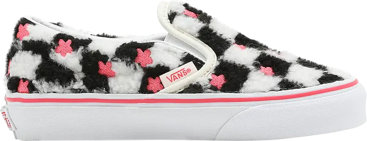 

Кеды Vans Classic Slip-On Kids Sherpa Floral Checkerboard, белый