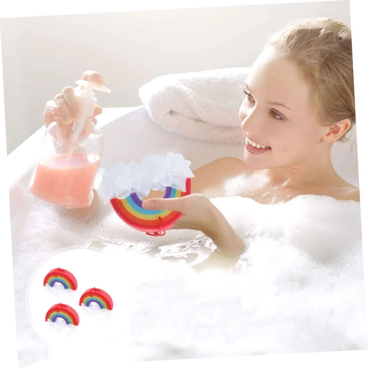 Мочалка для душа Rainbow Body Brush, 12 шт, Amosfun, мультиколор — фото 4