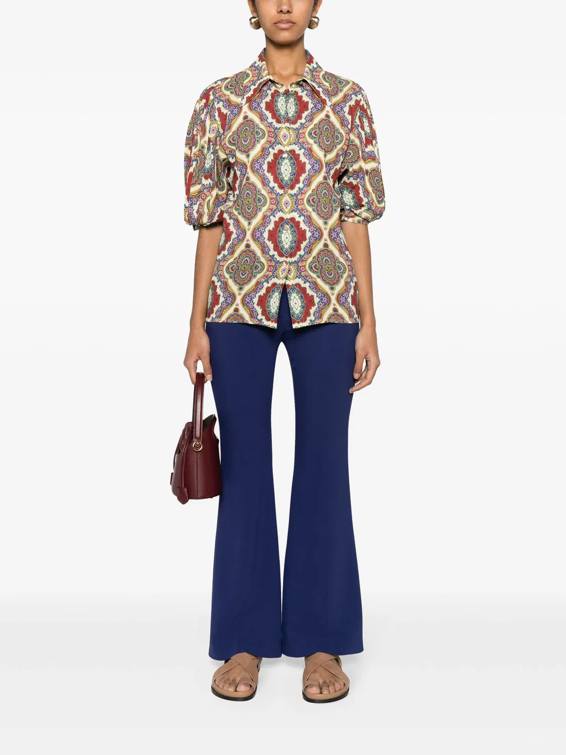 Расклешенные классические брюки ETRO, синий — фото 4