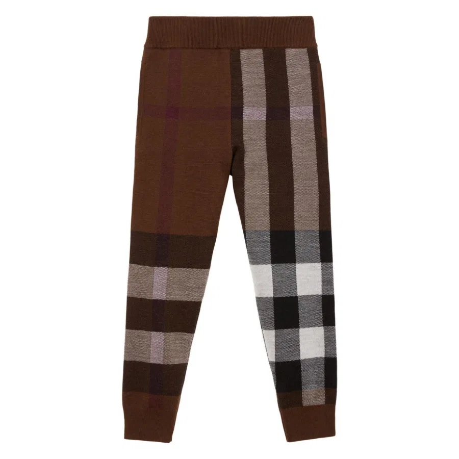 Брюки шерстяные в клетку Kids Check-Pattern Wool Trousers Burberry, Dark Birch Brown Chk