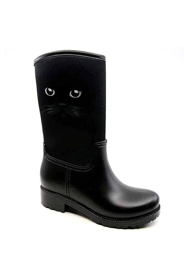 Детские ботинки для девочек водонепроницаемые Kdc waterproof mother girl boots Pabuçland, Black — фото 3