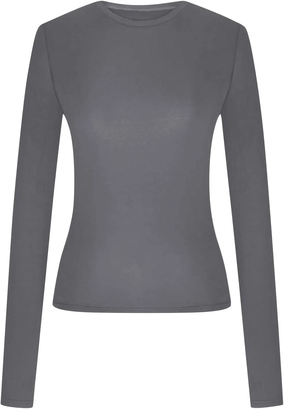 Женская футболка slim fit с круглым вырезом, Dark Gray — фото 4