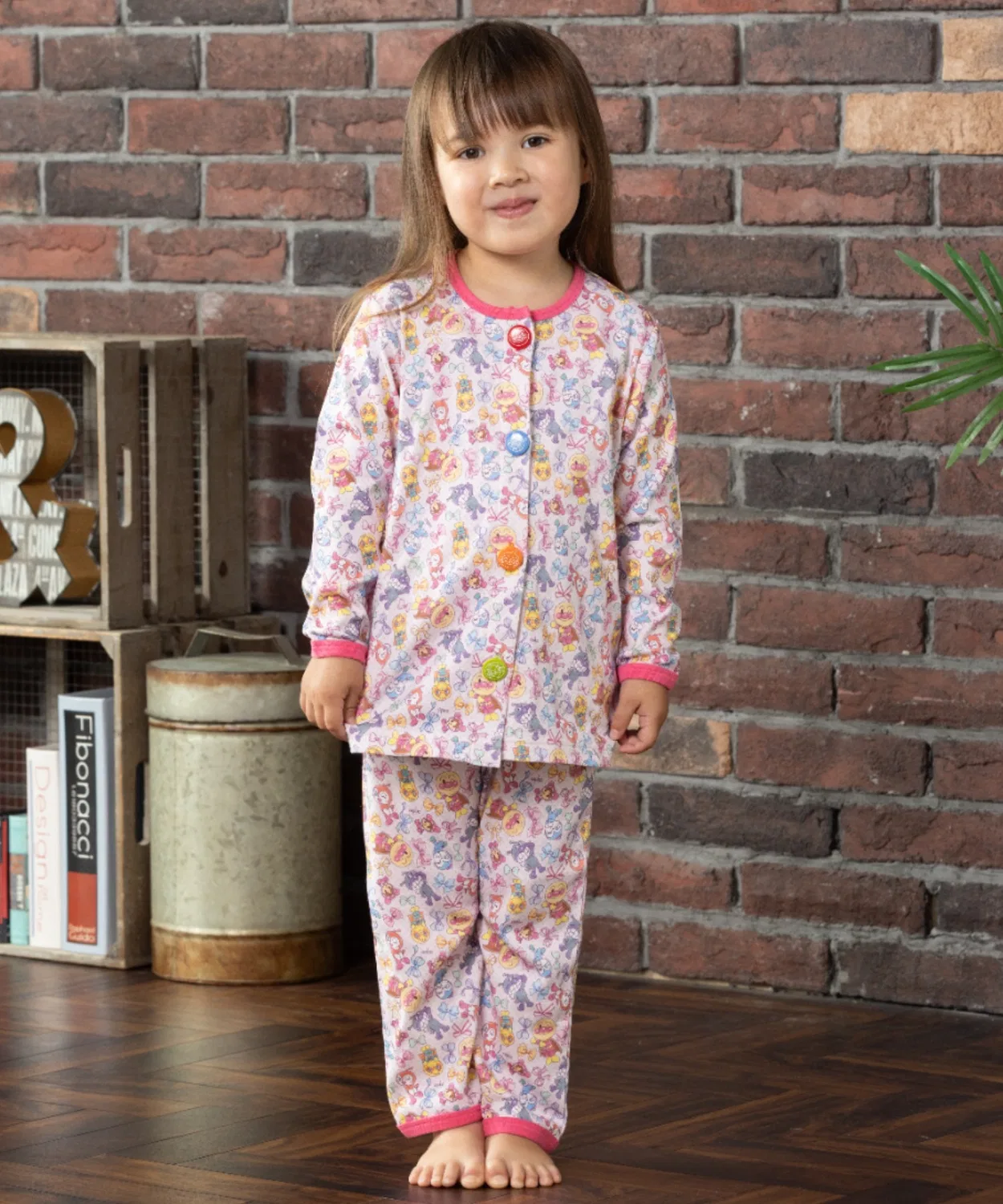 Детская пижама с длинным рукавомс принтом ANPANMAN KIDS COLLECTION, Розовая