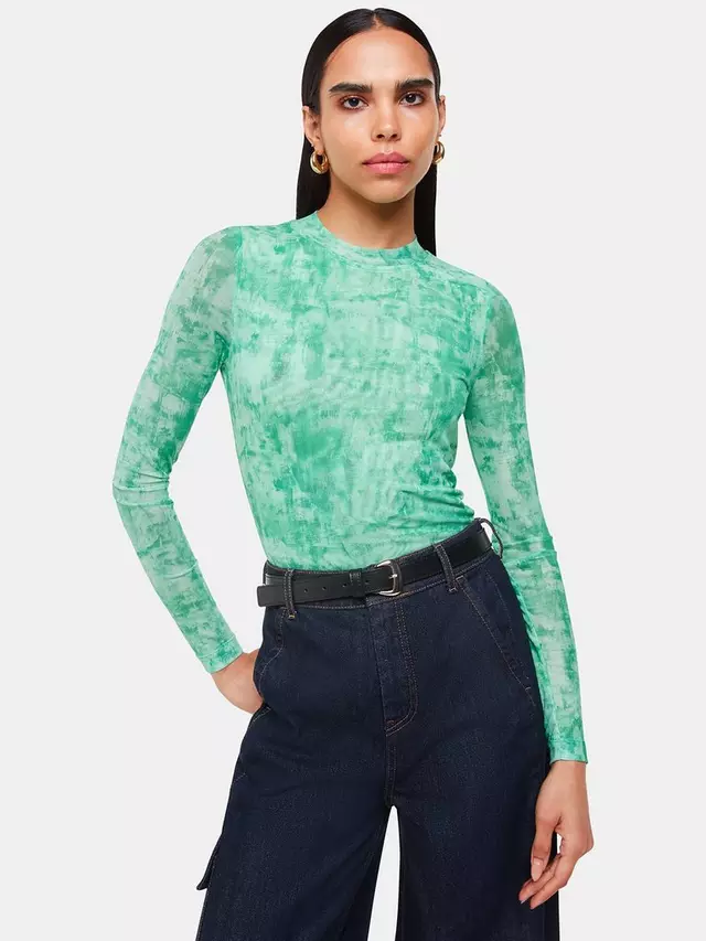 

Топ Whistles Brushwork Print Mesh, цвет green/multi