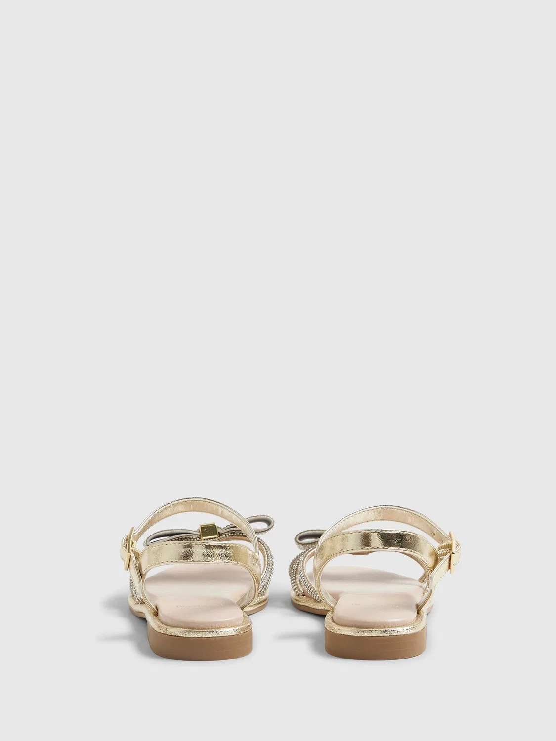 Сандалии с бантом и диамантами River Island, золотистые — фото 3