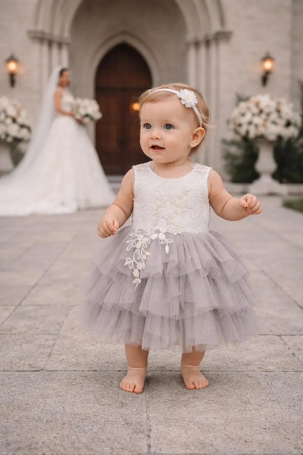 Платье-пачка с принтом Boho Dreams Uk Flower Girl Boutique, Silver
