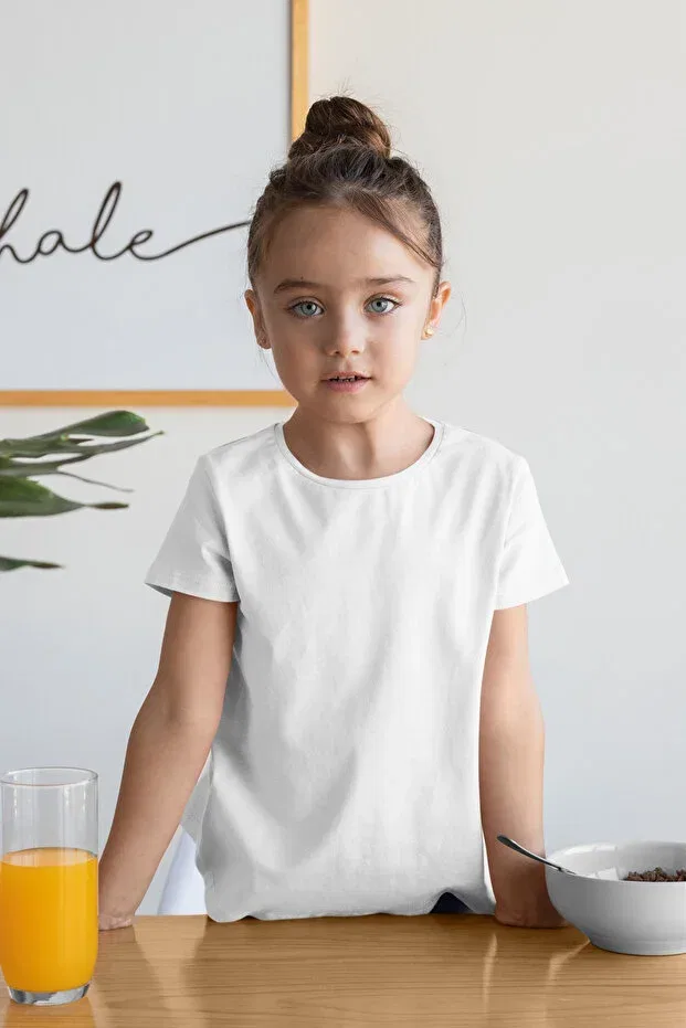 Детская футболка оверсайз с принтом Unisex Cotton Oversize Basic Kids T-Shirt Lorvex, White — фото 2