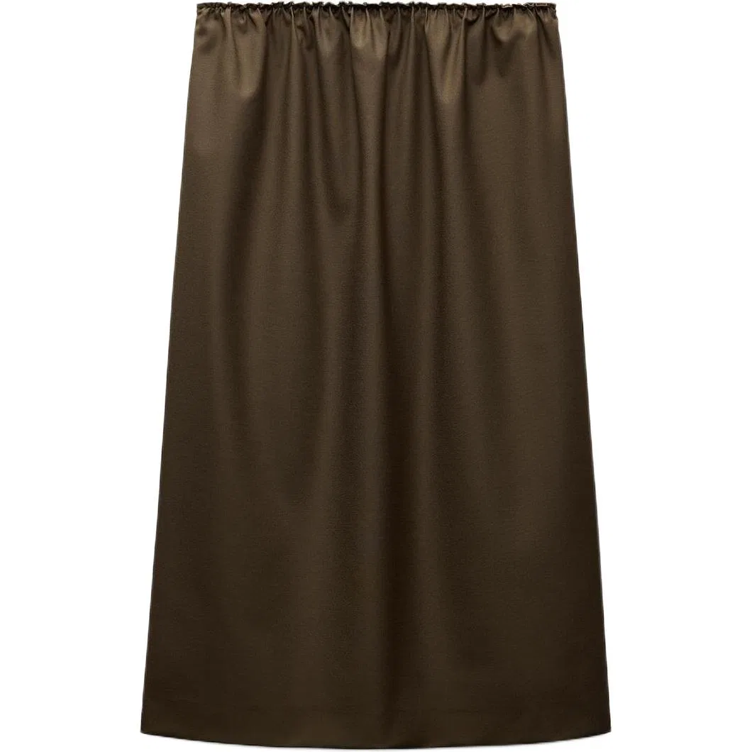 ZARA Женская повседневная длинная юбка Dark Khaki