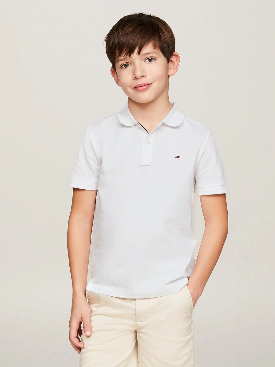 Рубашка TOMMY HILFIGER 'Essential Regular Fit Flag Embroidery' белого цвета — фото 3