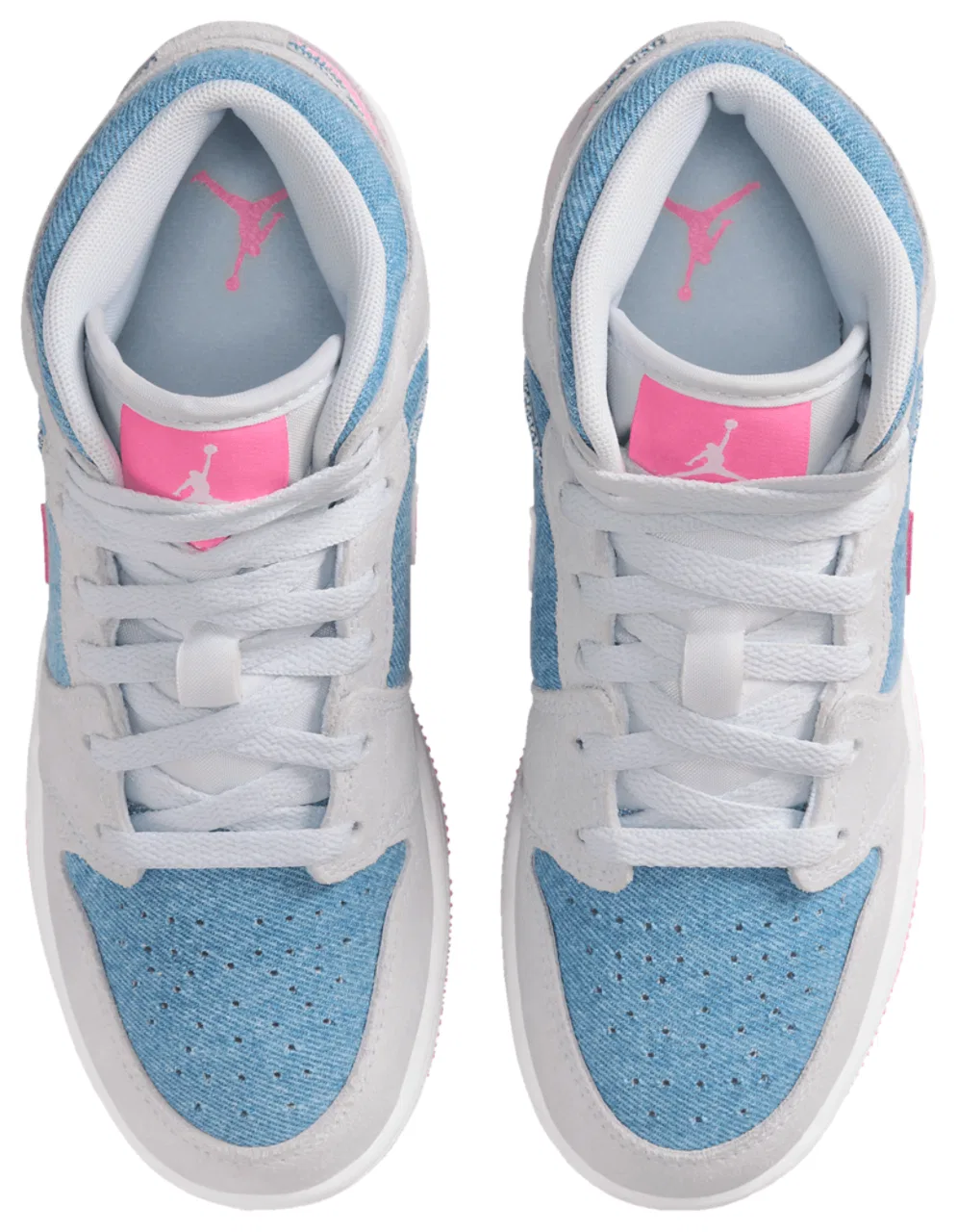 Кроссовки для девочек Air 1 Mid Jordan, цвет Cobalt Bliss/Pink Glow/White — фото 4