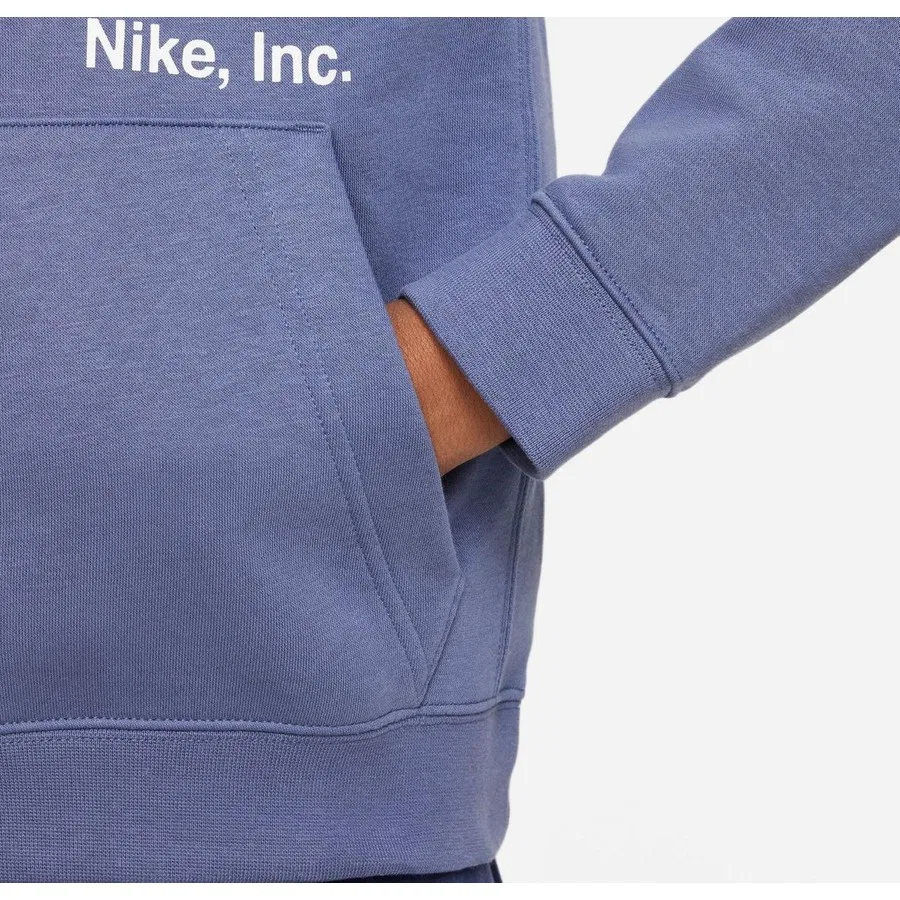 Детский худи из футера с капюшоном Nike Sportswear, Синий — фото 4