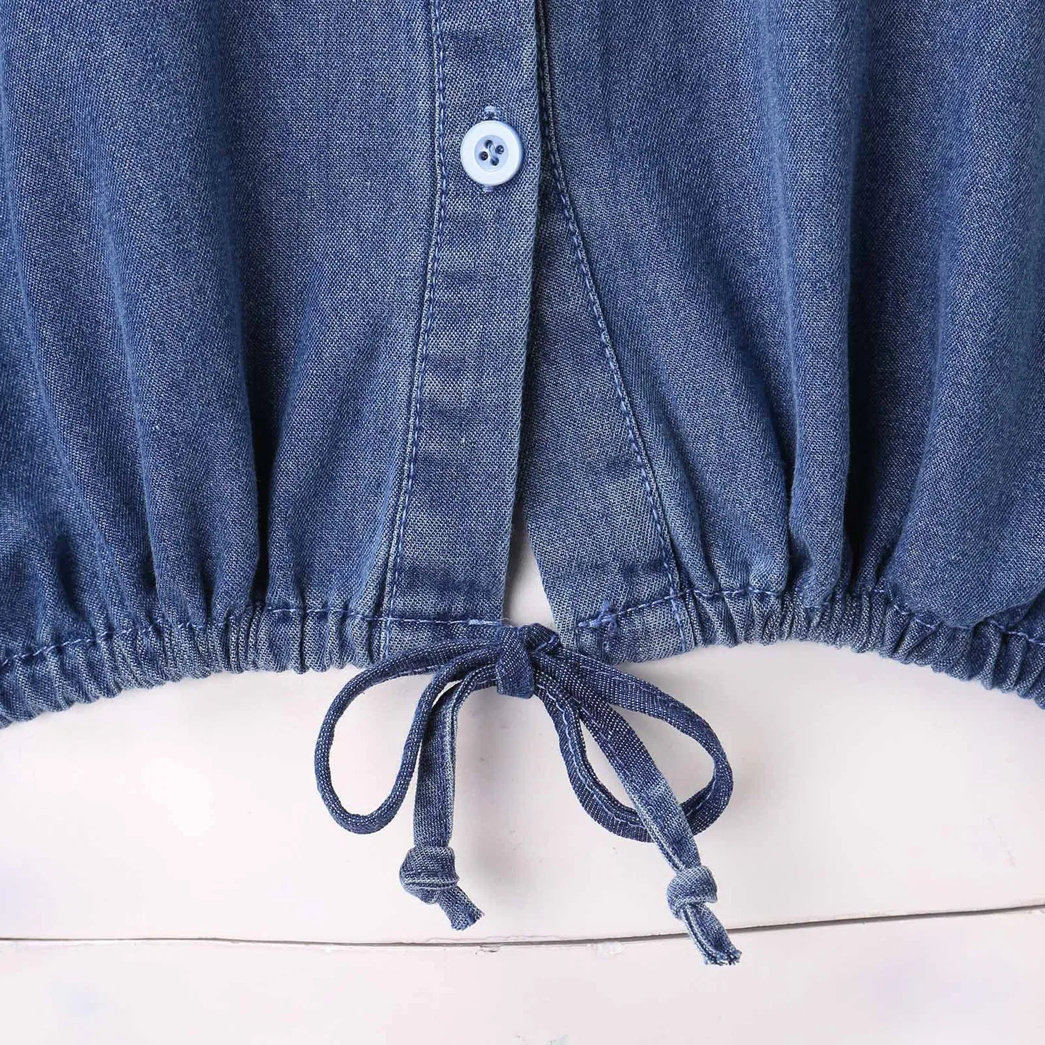 Женская джинсовая куртка с длинным рукавом Urban Tailor, Blu Scuro — фото 4