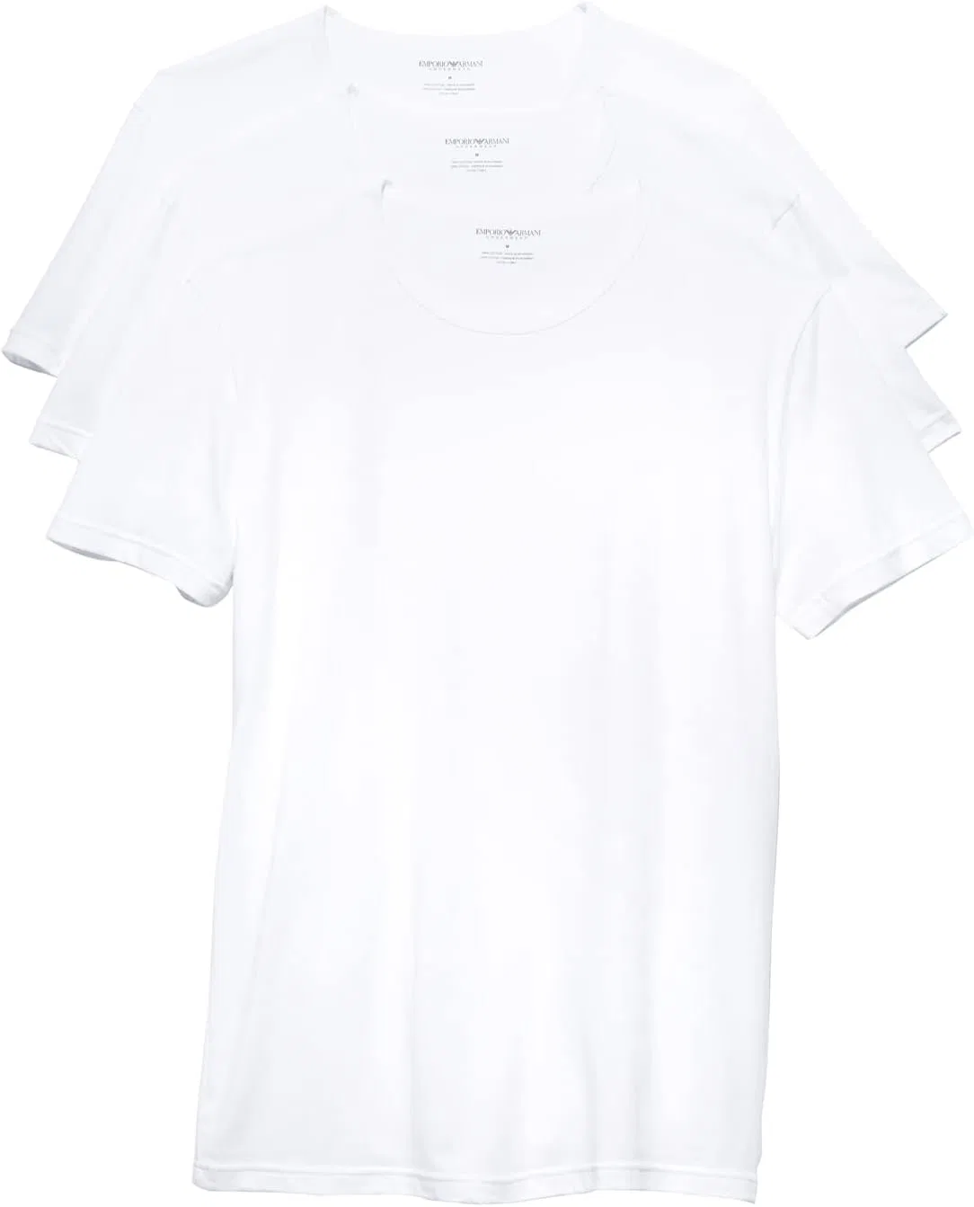 Мужская хлопковая футболка с вышитым орлом Cotton Crew Neck T-Shirt Emporio Armani, White