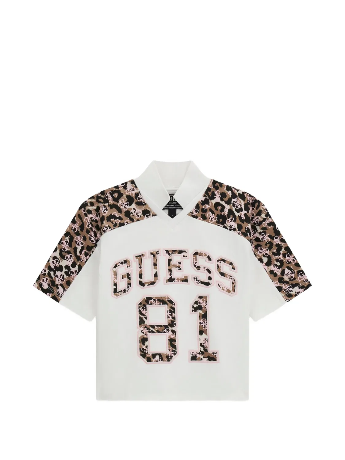 Футболка с леопардовым принтом Guess Kids, белый