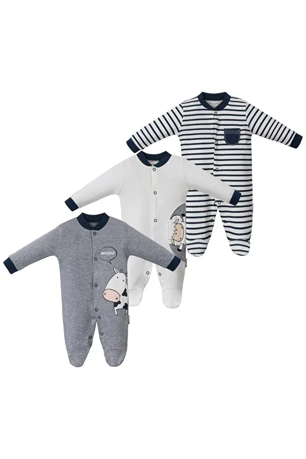 Детский комбинезон для мальчиков с принтом Cow and Lamb Set Necix'S, Multicolor