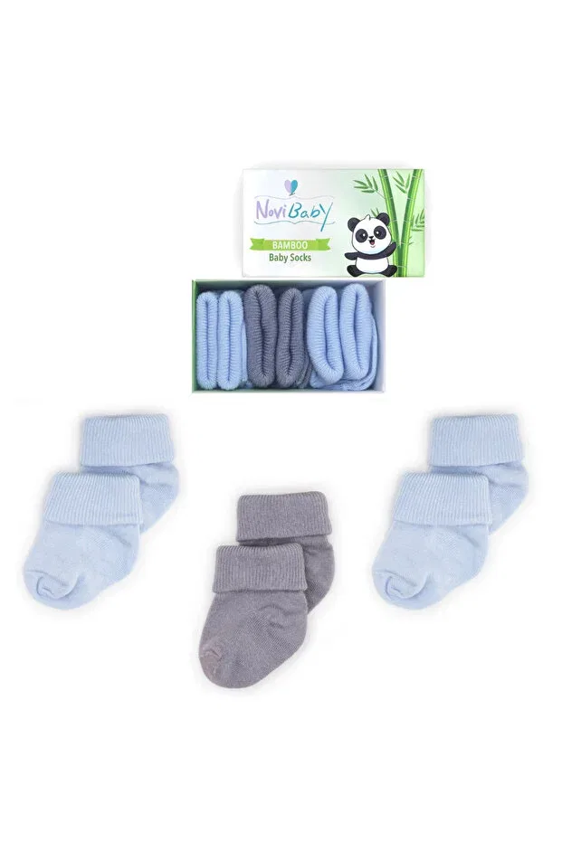 Детский комплект носков из бамбука для новорожденных Extra soft Novibaby, Blue Stone