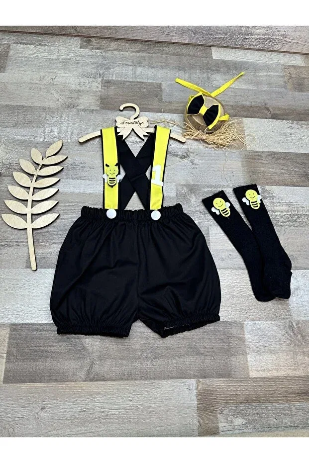 Детский комбинезон для мальчиков хлопковый Bee Concept Black And Yellow Feriatolye, Black — фото 4