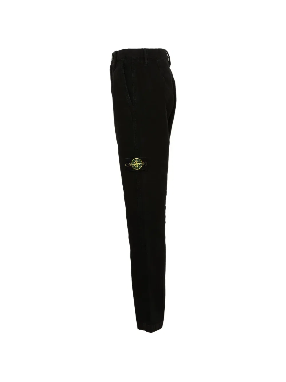 Брюки прямого кроя с нашивкой-логотипом Stone Island Junior, черный — фото 3