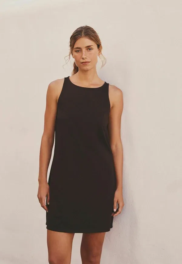 Платье хлопковое shift dress Next, chocolate brown, коричневый/шоколадный