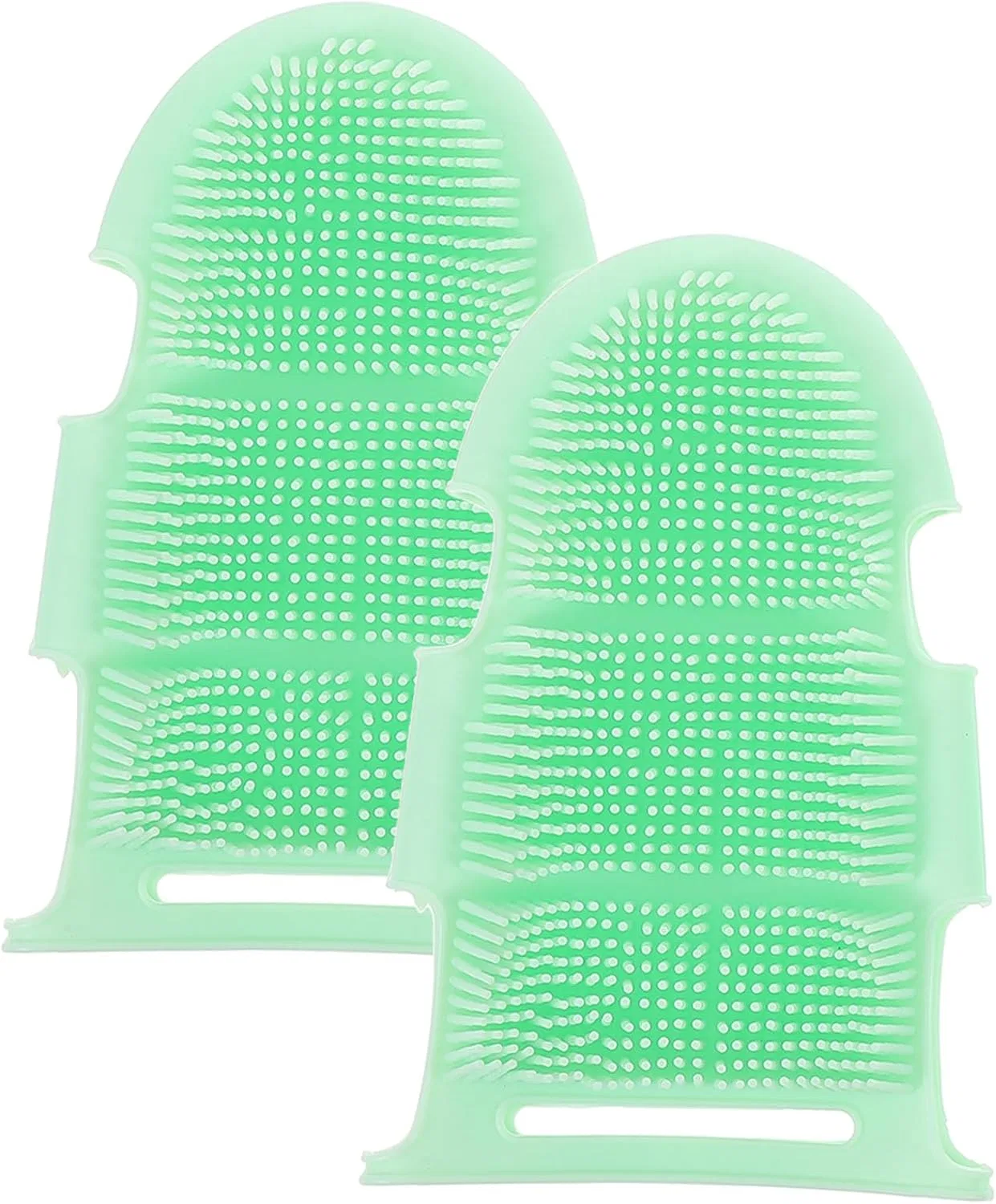 Массажные перчатки для душа из силикона, 2 шт, Gogogmee, Зеленый