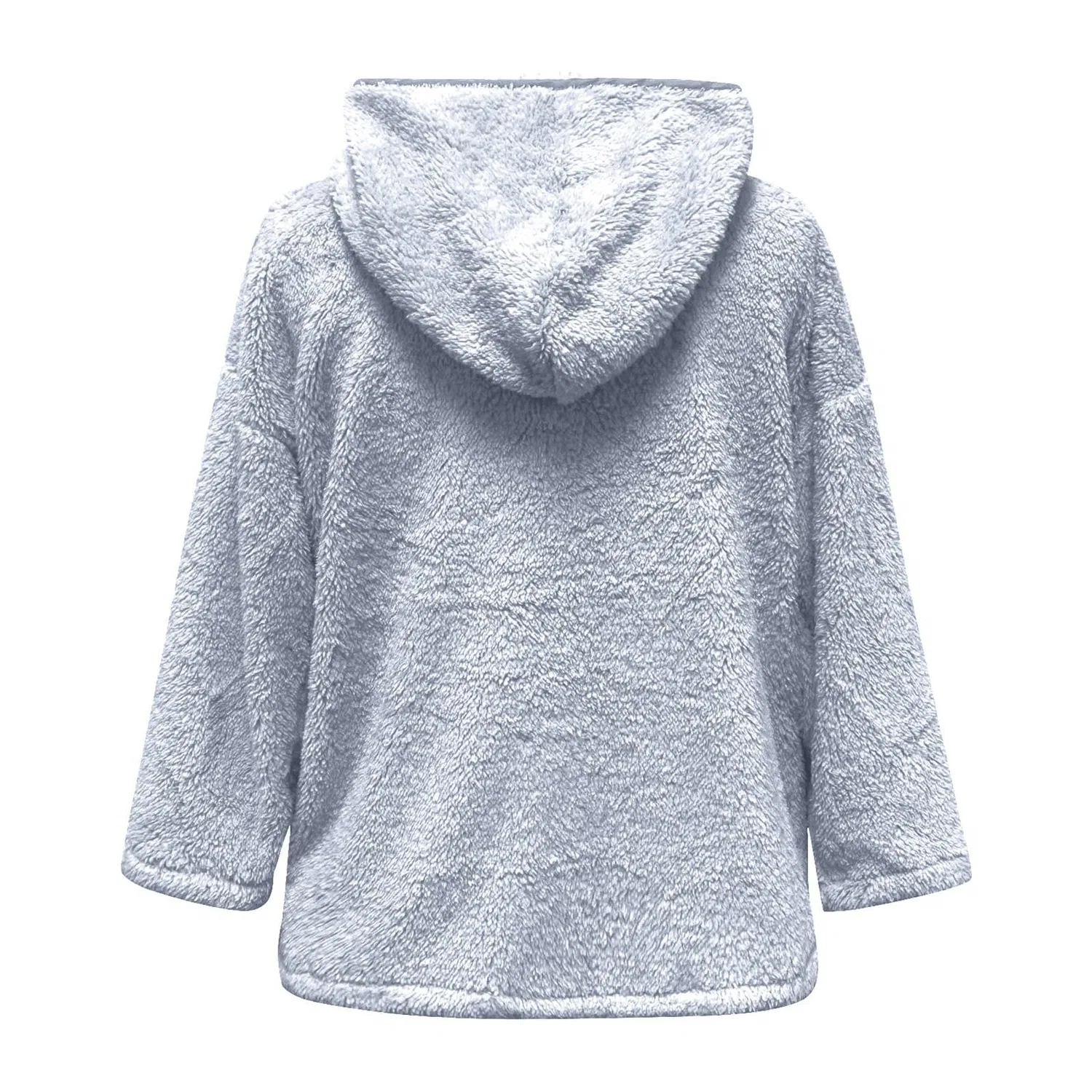 Женское пальто с длинным рукавом из плотного трикотажа, Blu — фото 2