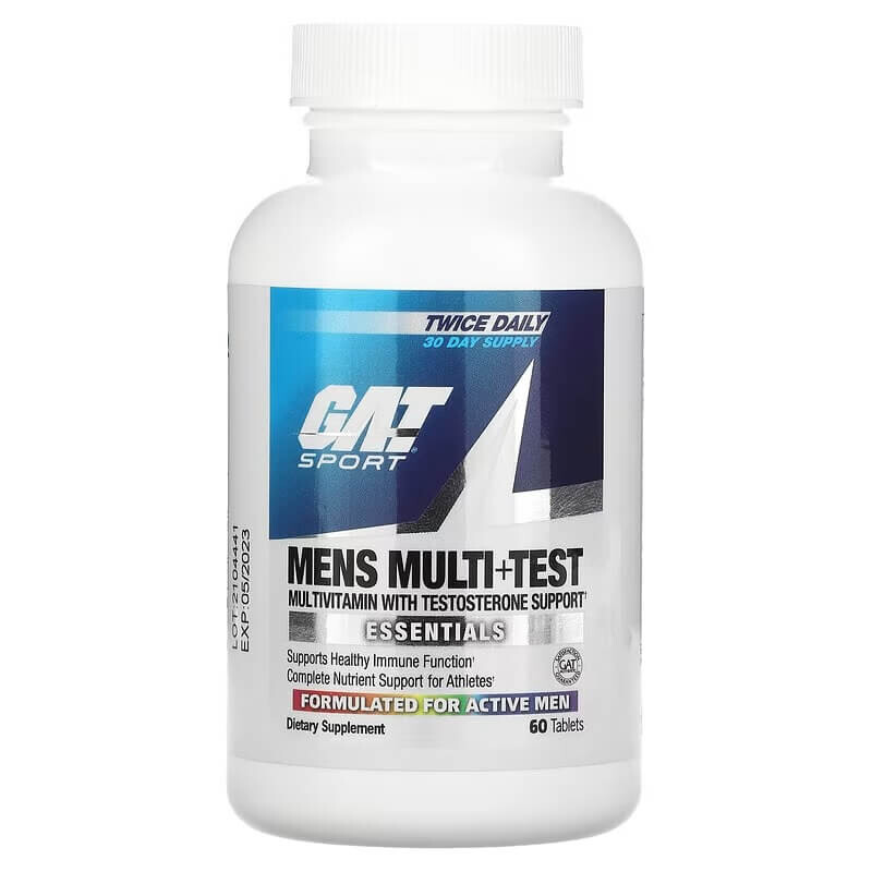 

Витамины для мужчин GAT Mens Multi + Test, 60 таблеток, Серый, Витамины для мужчин GAT Mens Multi + Test, 60 таблеток