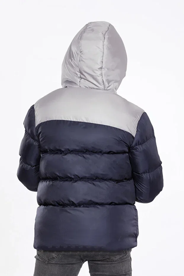 Детское пальто для мальчиков с капюшоном Basics Vodens, Navy Blue — фото 3