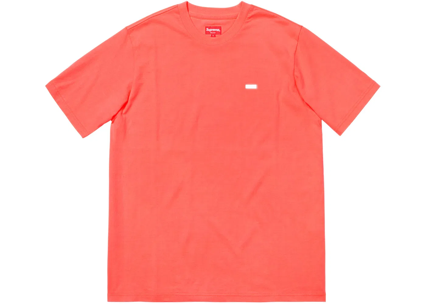 Мужская футболка с принтом Supreme Reflective Small Box Tee, Fluorescent Pink — фото 2