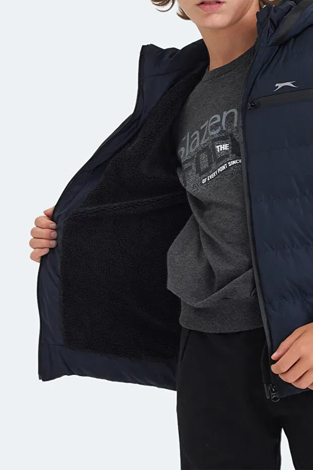 Детское пальто для девочек с капюшоном Slazenger, Navy Blue — фото 4