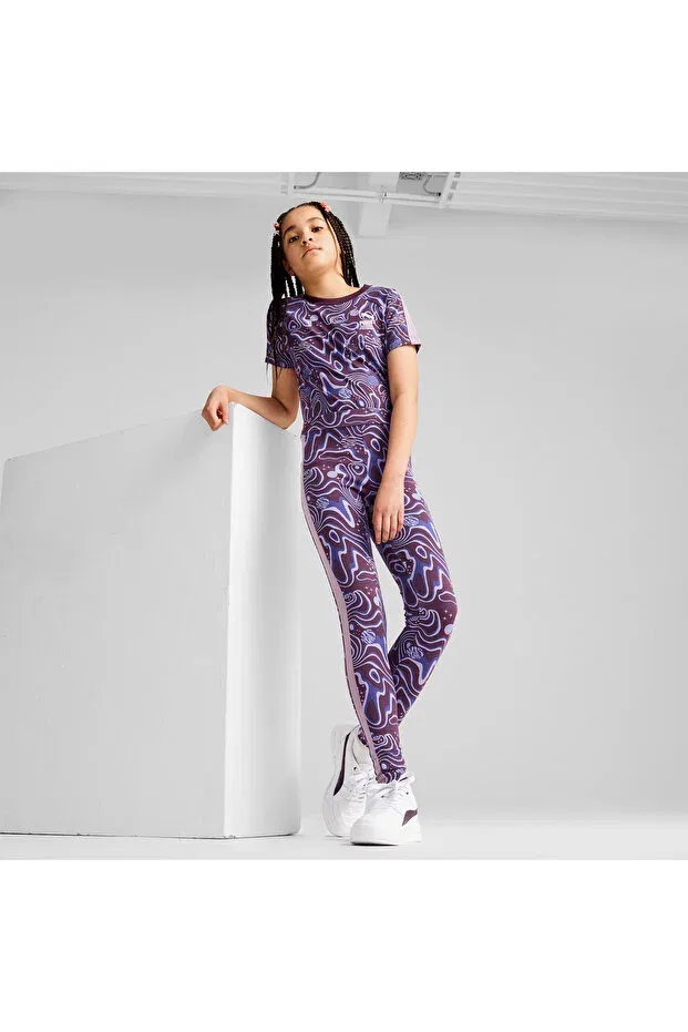 Детские леггинсы для девочек облегающие Lava land Puma, Midnight Plum