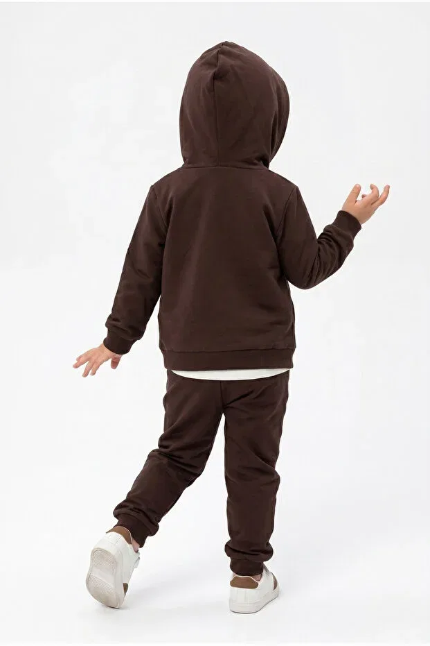 Детский комплект спортивных костюмов для девочек с вышивкой Toontoy, Brown — фото 4