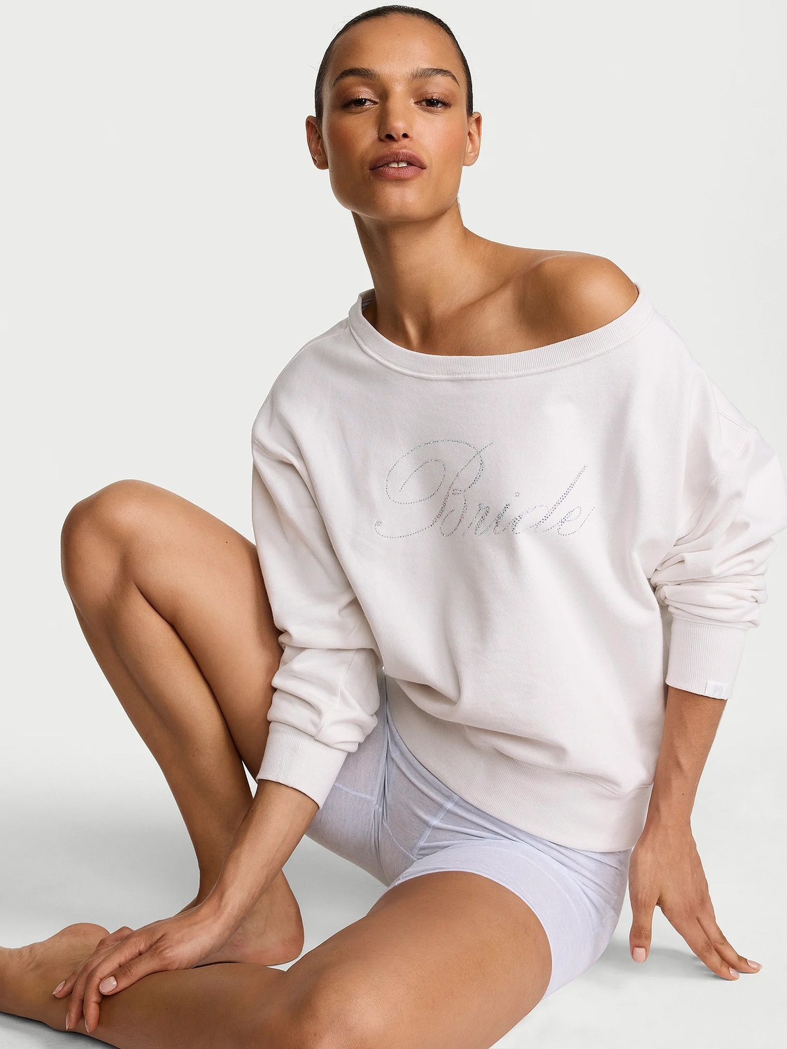 Толстовка Victoria's Secret Angel Essentials Bridal Terry Boatneck, белый — фото 2