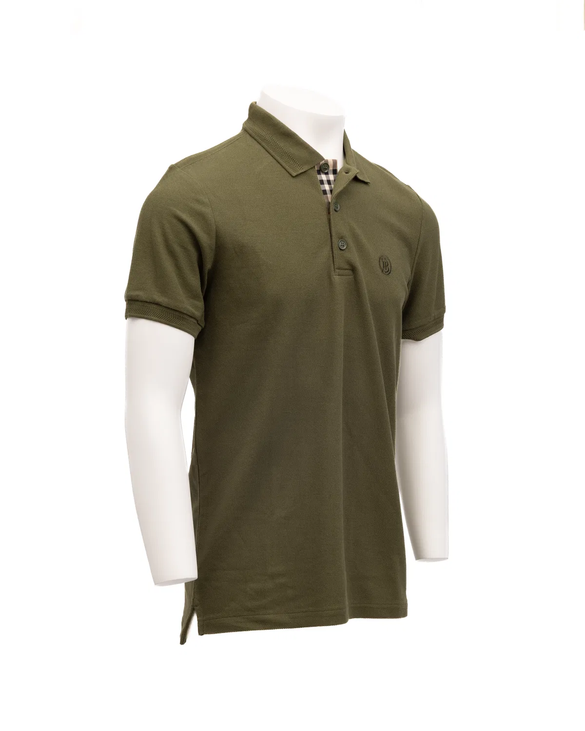 Мужское поло с коротким рукавом Olive Cotton Polo Shirt Burberry, Olive — фото 2