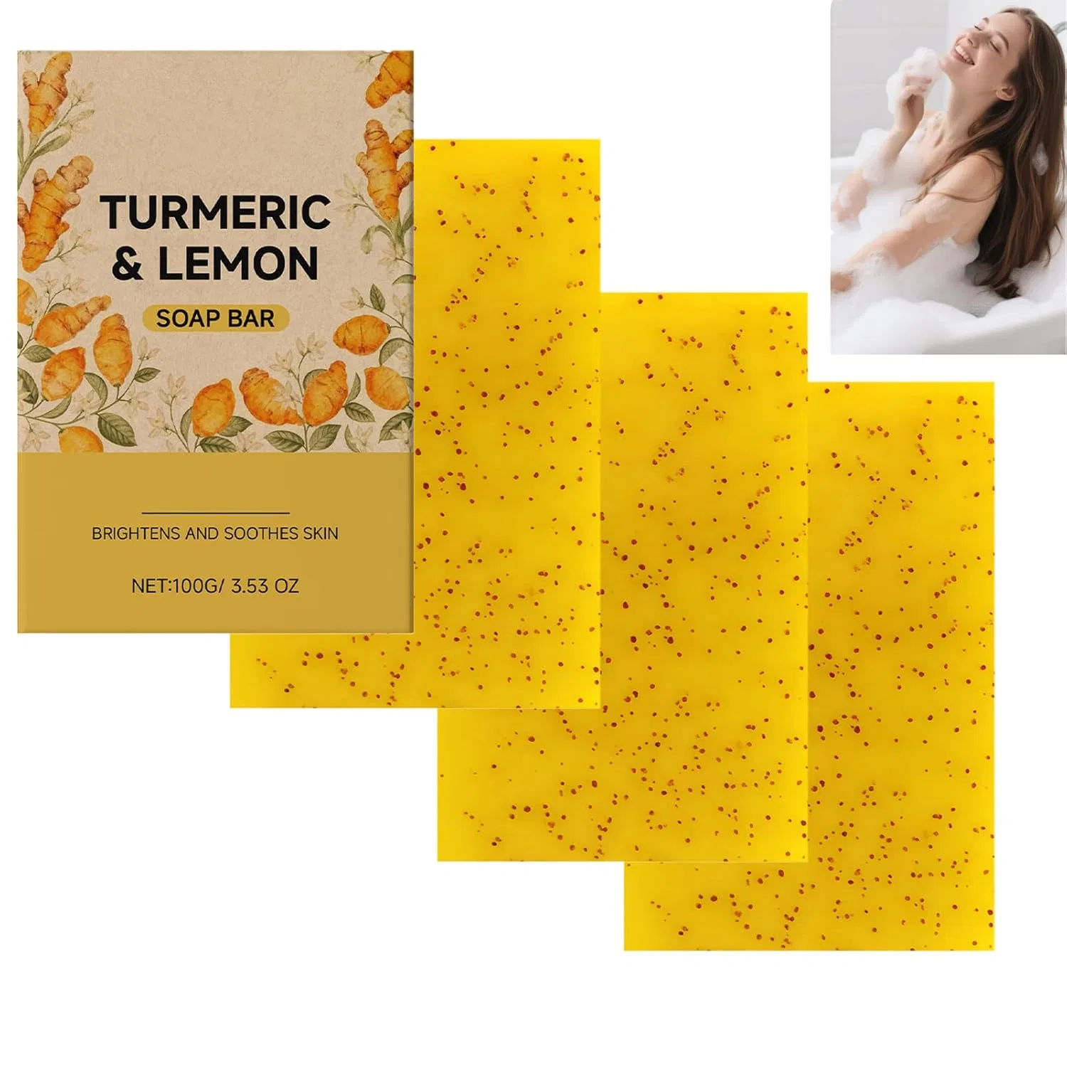 Мыло Turmeric Lemon Soap, homomdy, 3 шт., 100 г