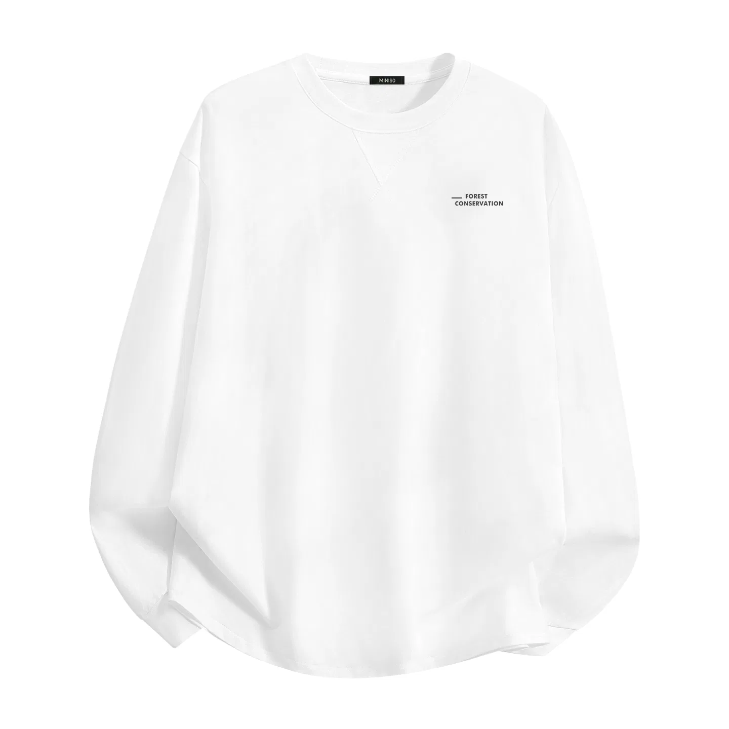 Детская футболка с круглым вырезом и принтом, Mb Forest White Chest Logo, MINISO — фото 3