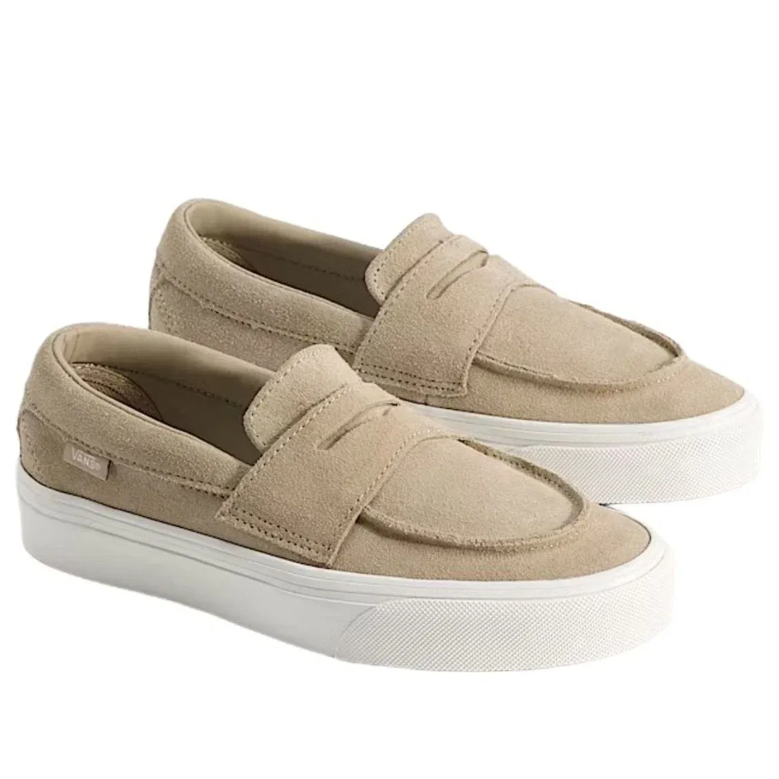 Детские кожаные лоферы Vans Skate Loafer, бежевый — фото 2