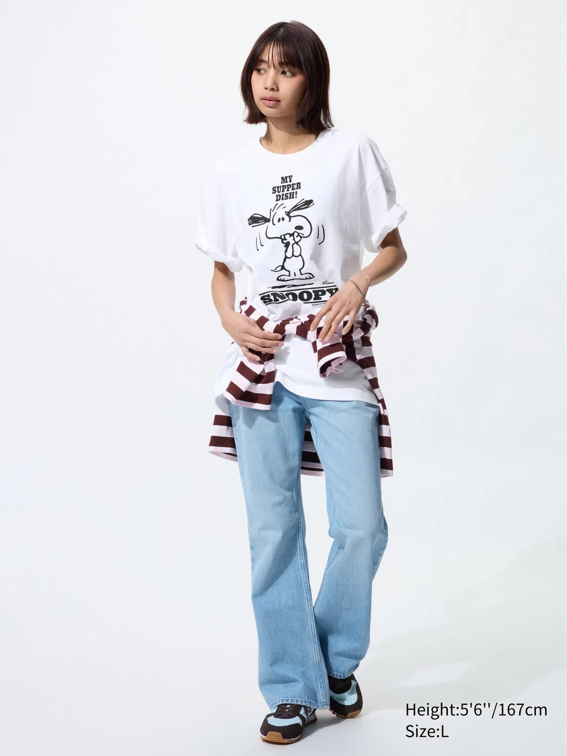 Футболка с коротким рукавом Uniqlo, Peanuts, с графическим принтом, белый — фото 3