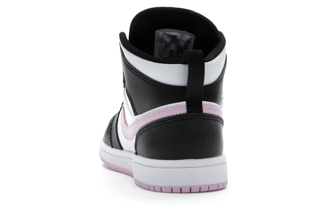 Детские кроссовки для активного отдыха Jordan 1 Mid Jordan, White/Black-Light Arctic Pink — фото 4