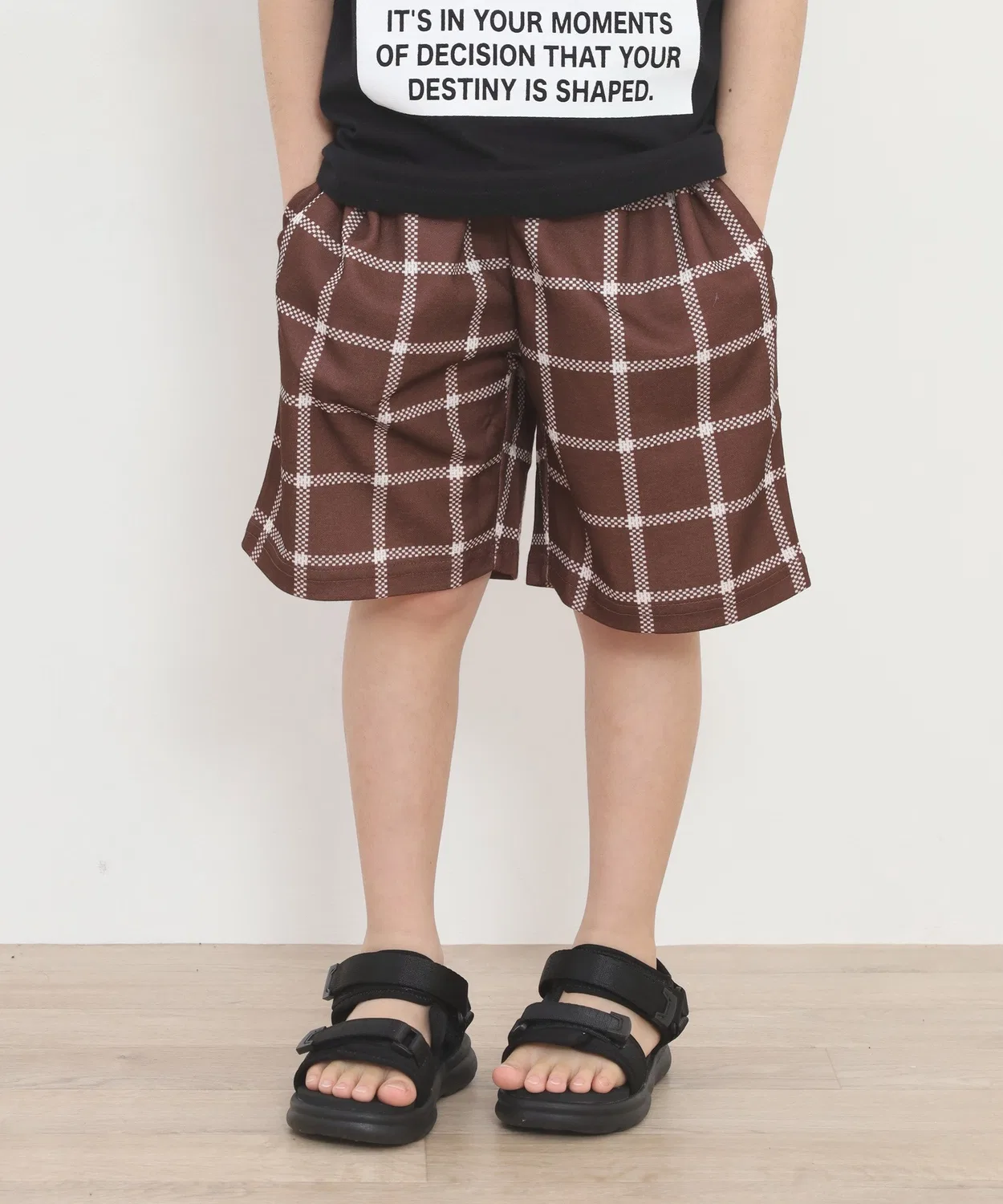Детские шорты-карго с клетчатым принтом, модель Total Pattern Half Pants FUNALIVE, Green — фото 2