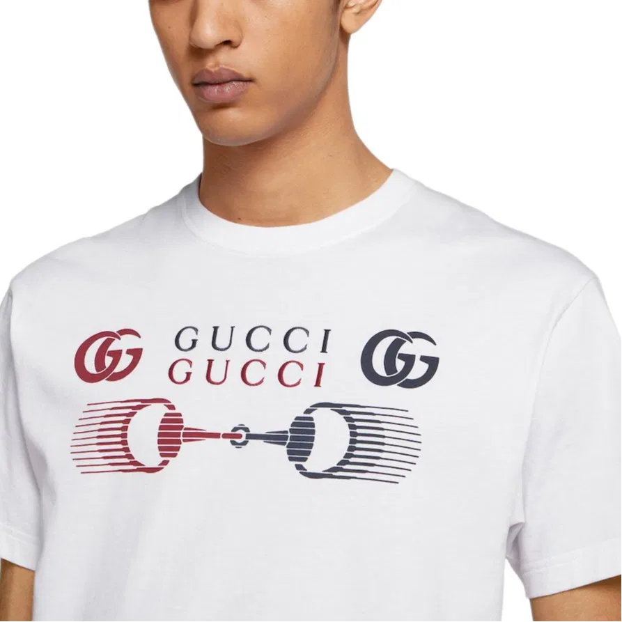Мужская футболка с принтом GUCCI, White — фото 4
